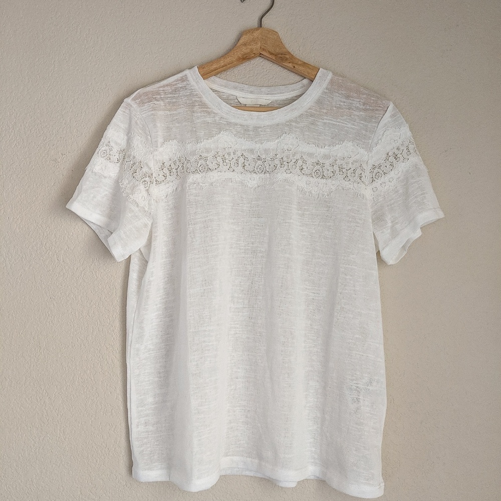 H&M Linen and Lace Tshirt